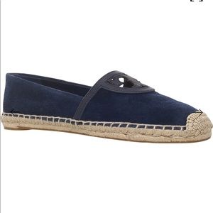 TORY BURCH Sidney blue suede espadrilles